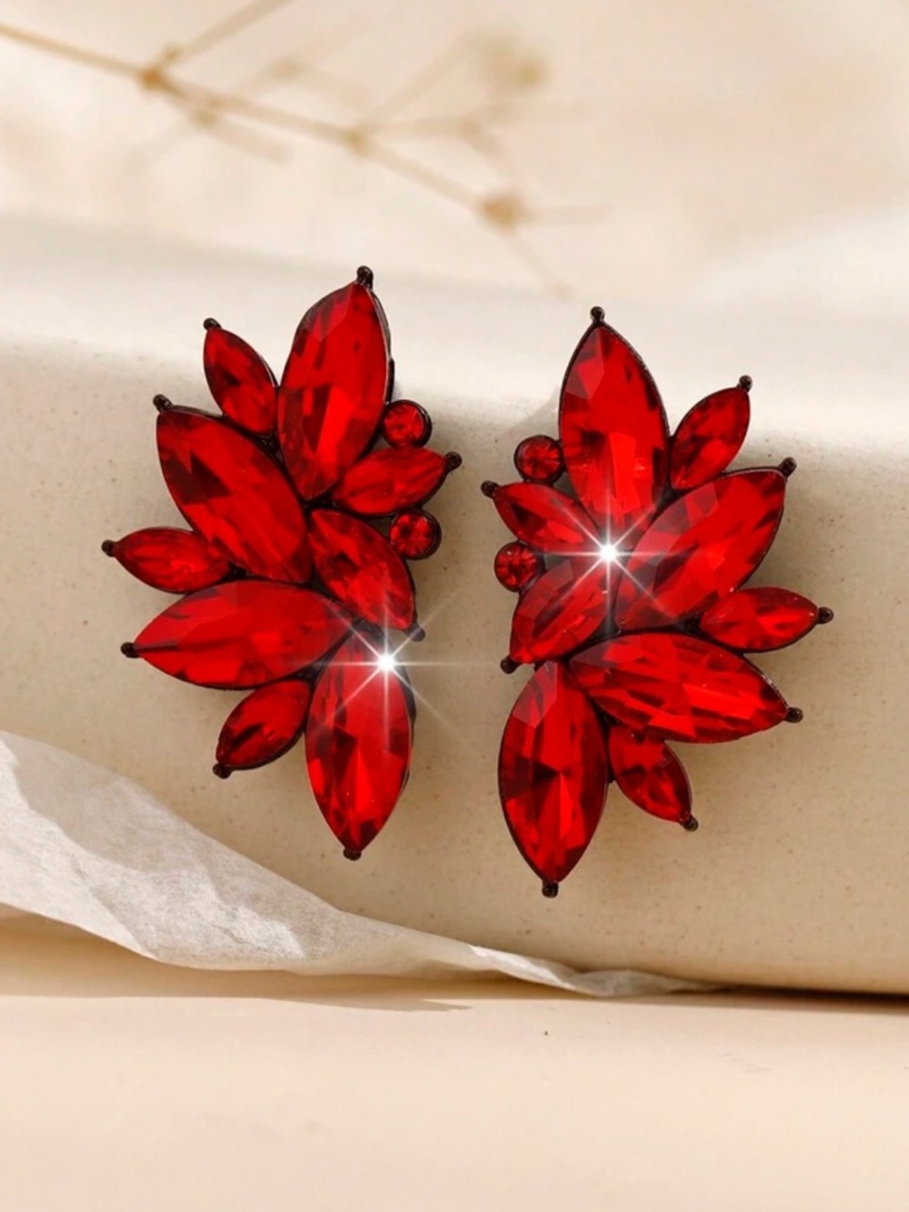 Retro Cluster Crystal Dangle Earrings Rhinestone Statement Stud Earrings